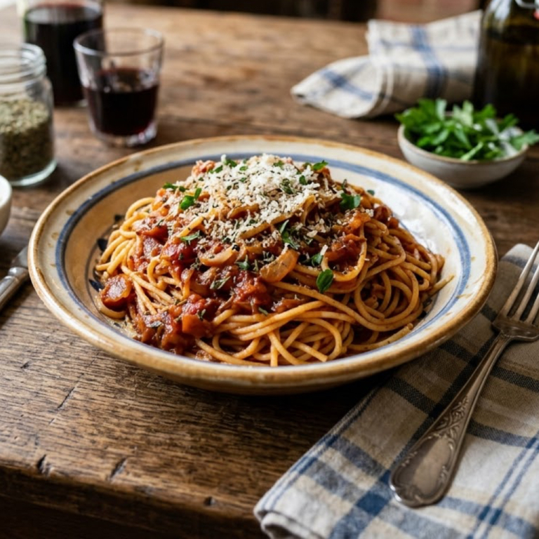 Спагетти с томатным соусом